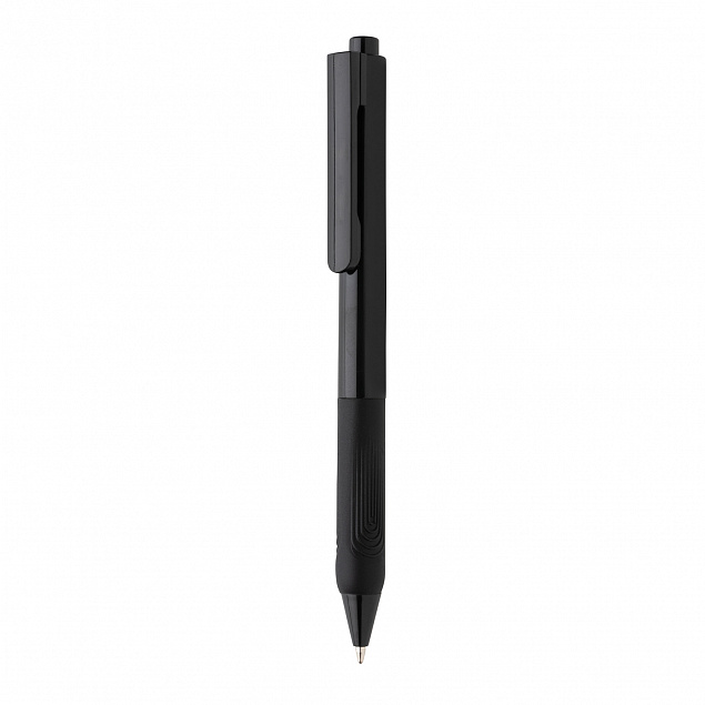 Ручка X9 с глянцевым корпусом и силиконовым грипом с логотипом в Самаре заказать по выгодной цене в кибермаркете AvroraStore