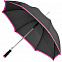 Зонт-трость Highlight, черный с розовым с логотипом в Самаре заказать по выгодной цене в кибермаркете AvroraStore
