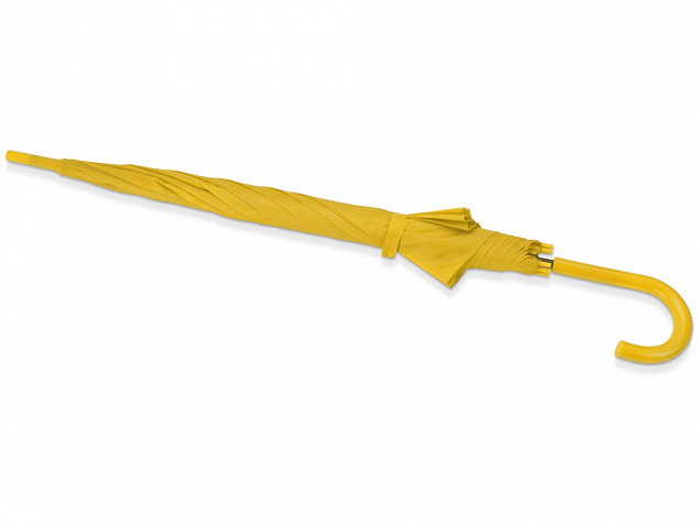Зонт-трость полуавтоматический с пластиковой ручкой, желтый с логотипом в Самаре заказать по выгодной цене в кибермаркете AvroraStore