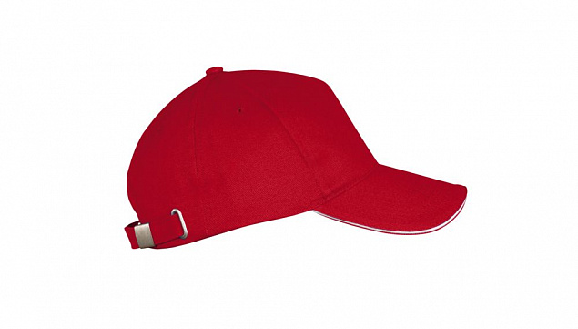 Бейсболка LONG BEACH, красная с белым с логотипом в Самаре заказать по выгодной цене в кибермаркете AvroraStore