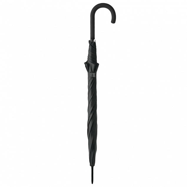 Зонт-трость Wind, черный с логотипом в Самаре заказать по выгодной цене в кибермаркете AvroraStore