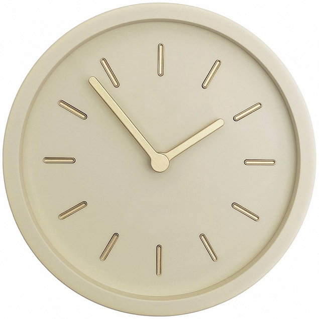 Часы настенные Bronco Jessie, светло-бежевые с логотипом в Самаре заказать по выгодной цене в кибермаркете AvroraStore