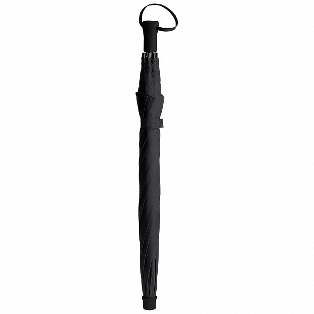 Зонт-трость «Леон», черный с логотипом в Самаре заказать по выгодной цене в кибермаркете AvroraStore