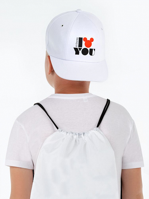 Бейсболка «Микки. I Love You», белая с логотипом в Самаре заказать по выгодной цене в кибермаркете AvroraStore