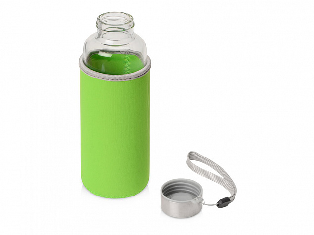 Бутылка для воды Pure c чехлом, 420 мл, зеленое яблоко с логотипом в Самаре заказать по выгодной цене в кибермаркете AvroraStore