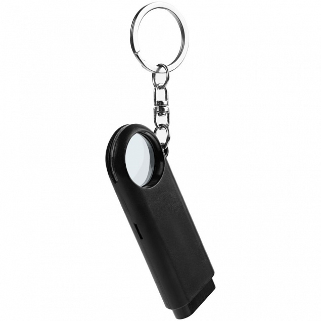 Брелок-фонарик Lens Ray, черный с логотипом в Самаре заказать по выгодной цене в кибермаркете AvroraStore