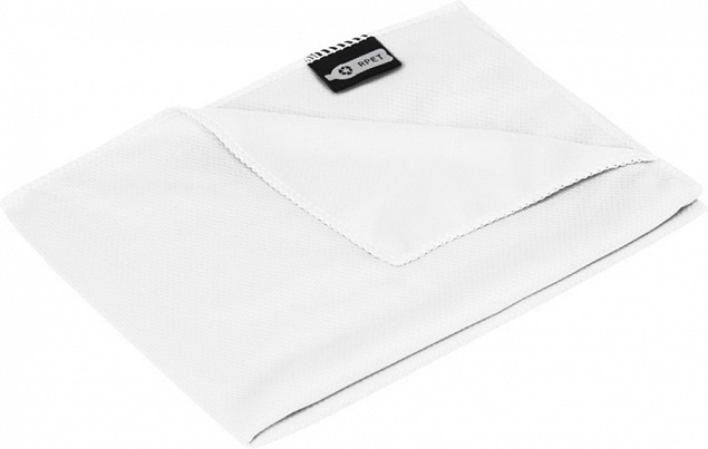 Спортивное охлаждающее полотенце Raquel из переработанного ПЭТ в мешочке, белый с логотипом в Самаре заказать по выгодной цене в кибермаркете AvroraStore
