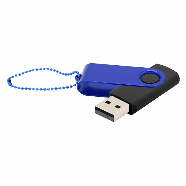 Флешка Designer To Go 2.0 USB 16Gb, черный/синий с логотипом в Самаре заказать по выгодной цене в кибермаркете AvroraStore