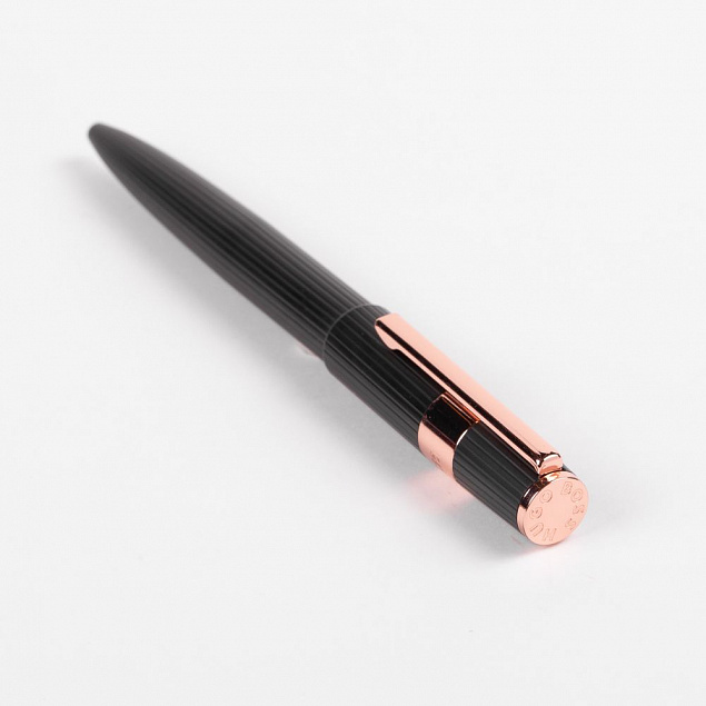 Шариковая ручка Gear Pinstripe, черная с логотипом в Самаре заказать по выгодной цене в кибермаркете AvroraStore