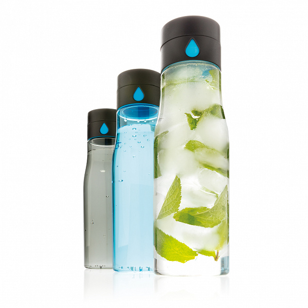 Бутылка для воды Aqua из материала Tritan, синяя с логотипом в Самаре заказать по выгодной цене в кибермаркете AvroraStore
