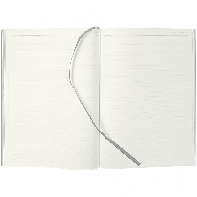 Ежедневник Flat Maxi, недатированный, серый с логотипом в Самаре заказать по выгодной цене в кибермаркете AvroraStore