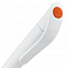 Ручка шариковая Grip, белая с оранжевым с логотипом в Самаре заказать по выгодной цене в кибермаркете AvroraStore