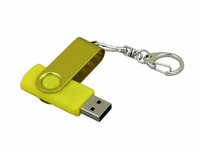 USB 2.0- флешка промо на 8 Гб с поворотным механизмом и однотонным металлическим клипом с логотипом в Самаре заказать по выгодной цене в кибермаркете AvroraStore