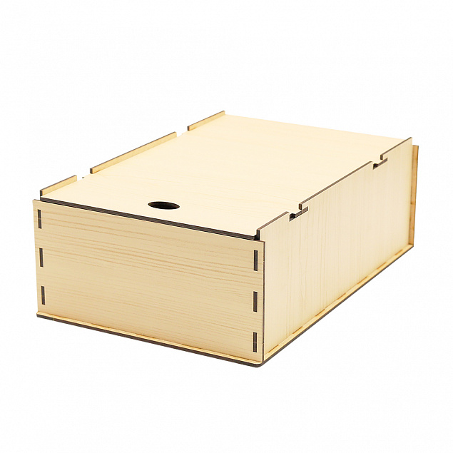Коробка ламинированная деревянная 22,5 х 24,5 х 9,6 см с логотипом в Самаре заказать по выгодной цене в кибермаркете AvroraStore