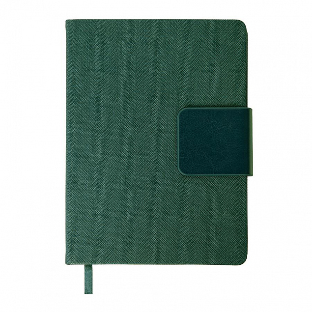 Ежедневник недатированный Mod, А5, зеленый, кремовый блок с логотипом в Самаре заказать по выгодной цене в кибермаркете AvroraStore