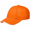 Бейсболка Canopy, оранжевая с белым кантом с логотипом в Самаре заказать по выгодной цене в кибермаркете AvroraStore