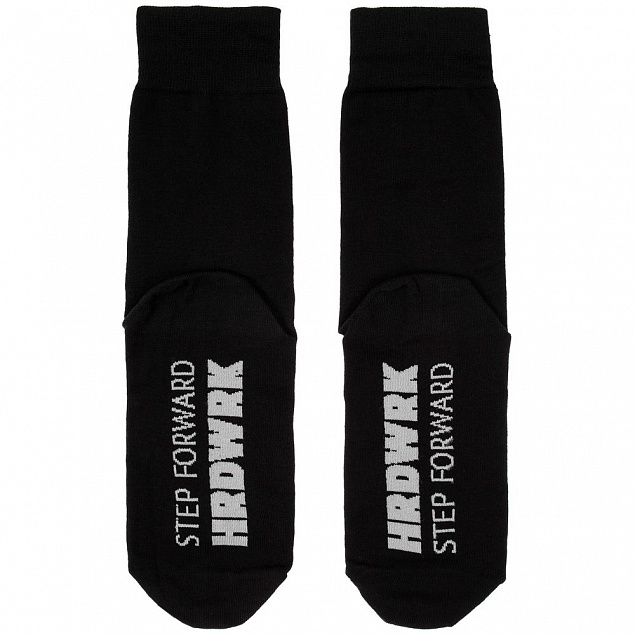 Набор из 3 пар носков Hard Work Black с логотипом в Самаре заказать по выгодной цене в кибермаркете AvroraStore