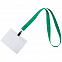 Лента для бейджа Neckband, зеленый с логотипом в Самаре заказать по выгодной цене в кибермаркете AvroraStore