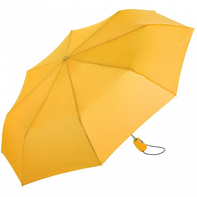 Зонт складной AOC, желтый с логотипом в Самаре заказать по выгодной цене в кибермаркете AvroraStore