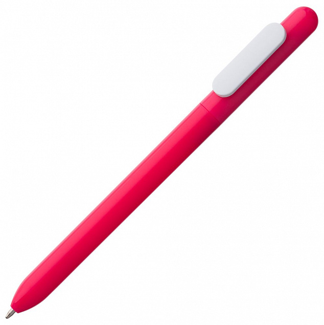 Ручка шариковая Slider, розовая с белым с логотипом в Самаре заказать по выгодной цене в кибермаркете AvroraStore