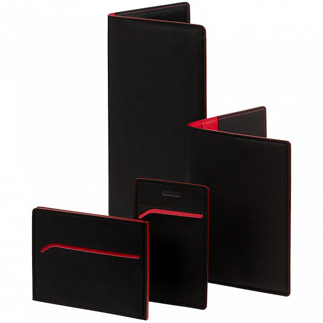 Чехол для пропуска Multimo, черный с красным с логотипом в Самаре заказать по выгодной цене в кибермаркете AvroraStore