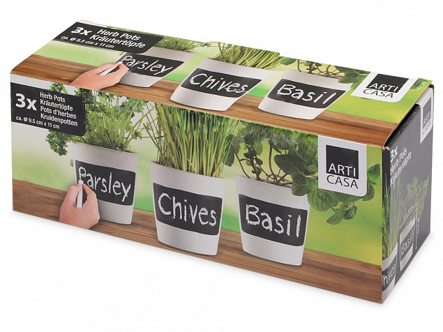 Набор горшочков для растений Chalk pots с логотипом в Самаре заказать по выгодной цене в кибермаркете AvroraStore