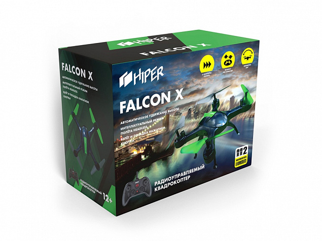 Радиоуправляемый квадрокоптер «FALCON X» с логотипом в Самаре заказать по выгодной цене в кибермаркете AvroraStore
