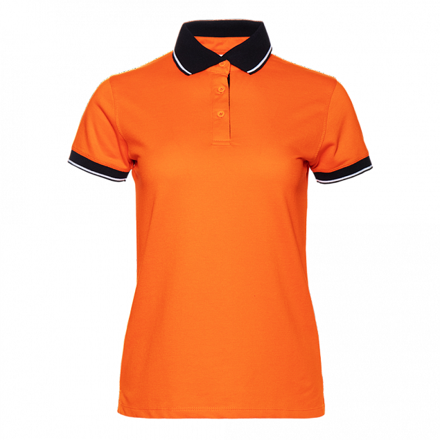 Рубашка поло StanContrastWomen Оранжевый с логотипом в Самаре заказать по выгодной цене в кибермаркете AvroraStore
