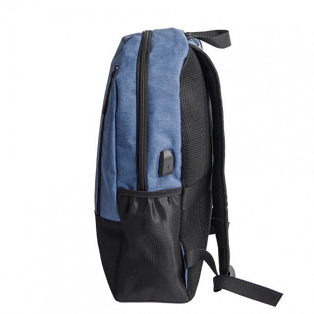 Рюкзак PULL, т.синий/чёрный, 45 x 28 x 11 см, 100% полиэстер 300D+600D с логотипом в Самаре заказать по выгодной цене в кибермаркете AvroraStore
