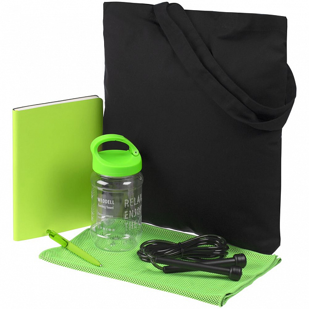 Набор Workout, зеленый с логотипом в Самаре заказать по выгодной цене в кибермаркете AvroraStore