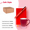 Набор подарочный SOFT-STYLE: бизнес-блокнот, ручка, кружка, коробка, стружка, красный с логотипом в Самаре заказать по выгодной цене в кибермаркете AvroraStore