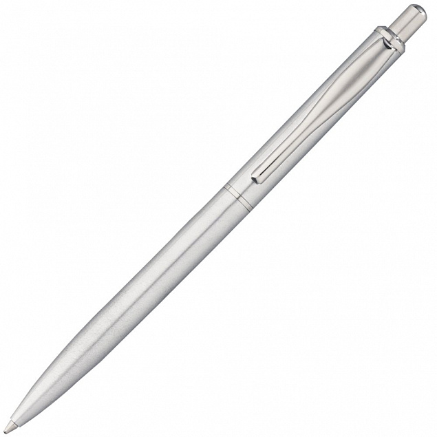 Ручка шариковая Easy, серебристая с логотипом в Самаре заказать по выгодной цене в кибермаркете AvroraStore