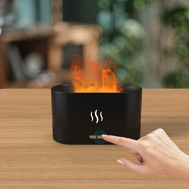 USB арома увлажнитель воздуха Flame со светодиодной подсветкой - изображением огня с логотипом в Самаре заказать по выгодной цене в кибермаркете AvroraStore