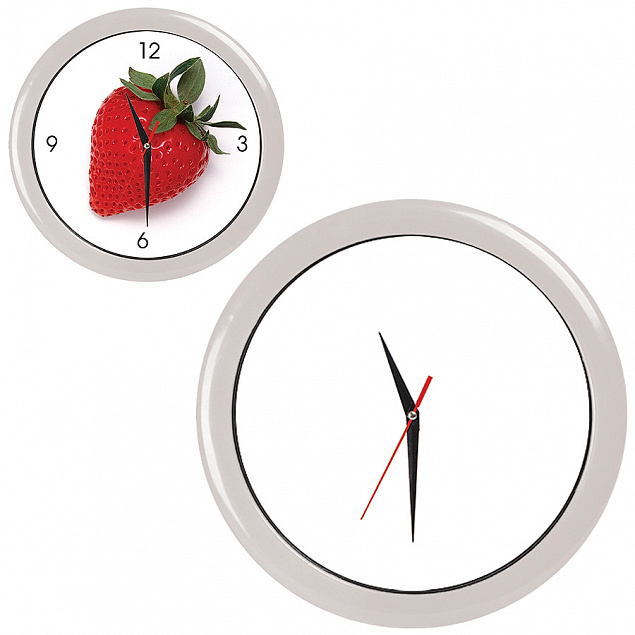 Часы настенные "ПРОМО" разборные ;  белый, D28,5 см; пластик с логотипом в Самаре заказать по выгодной цене в кибермаркете AvroraStore