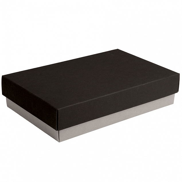 Коробка подарочная CRAFT BOX, 17,5*11,5*4 см, серый, черный, картон  с логотипом в Самаре заказать по выгодной цене в кибермаркете AvroraStore