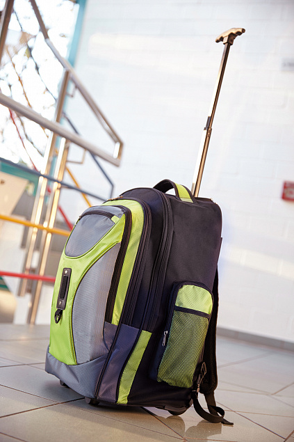 Рюкзак на колесиках COMFORTY, зеленый, серый с логотипом в Самаре заказать по выгодной цене в кибермаркете AvroraStore
