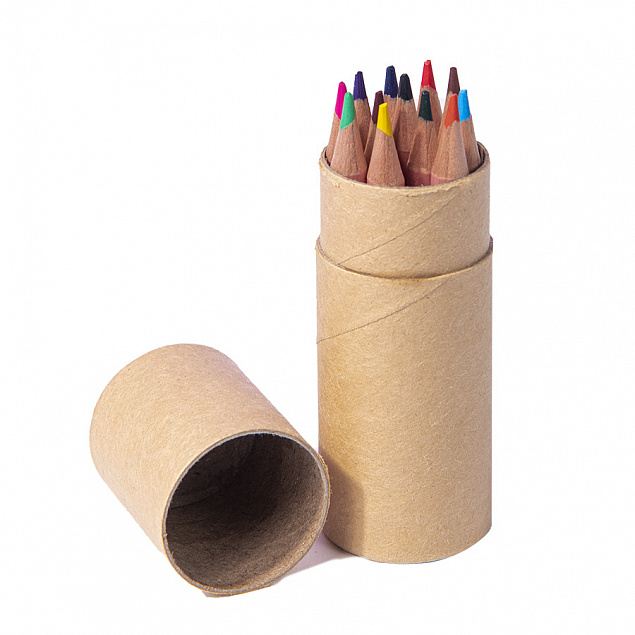 Набор цветных карандашей мини FLORA ,12 цветов с логотипом в Самаре заказать по выгодной цене в кибермаркете AvroraStore