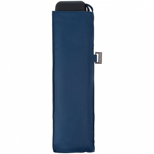 Зонт складной Carbonsteel Slim, темно-синий с логотипом в Самаре заказать по выгодной цене в кибермаркете AvroraStore