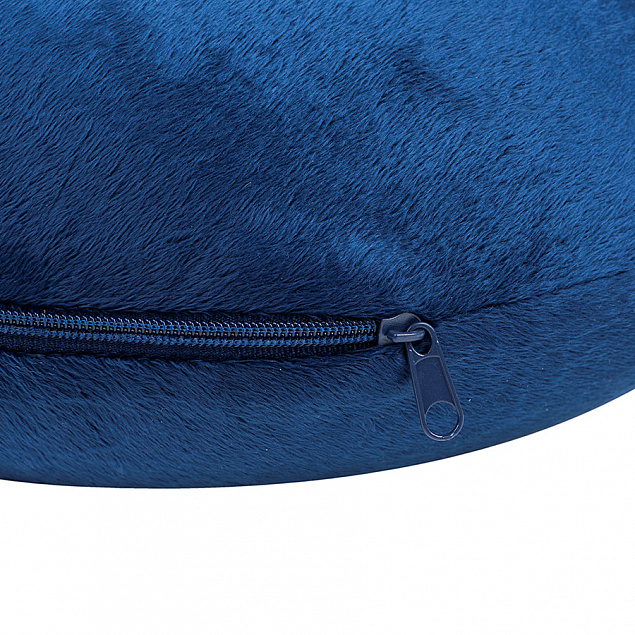 Подушка дорожная  "SOFT"; memory foam, микрофибра синий с логотипом в Самаре заказать по выгодной цене в кибермаркете AvroraStore
