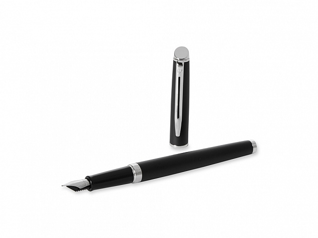 Ручка перьевая Waterman Hemisphere Matt Black CT F, черный матовый/серебристый с логотипом в Самаре заказать по выгодной цене в кибермаркете AvroraStore