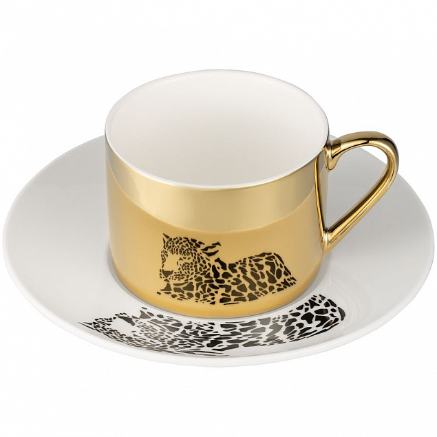 Чайная пара Reflection, золотистая с логотипом в Самаре заказать по выгодной цене в кибермаркете AvroraStore