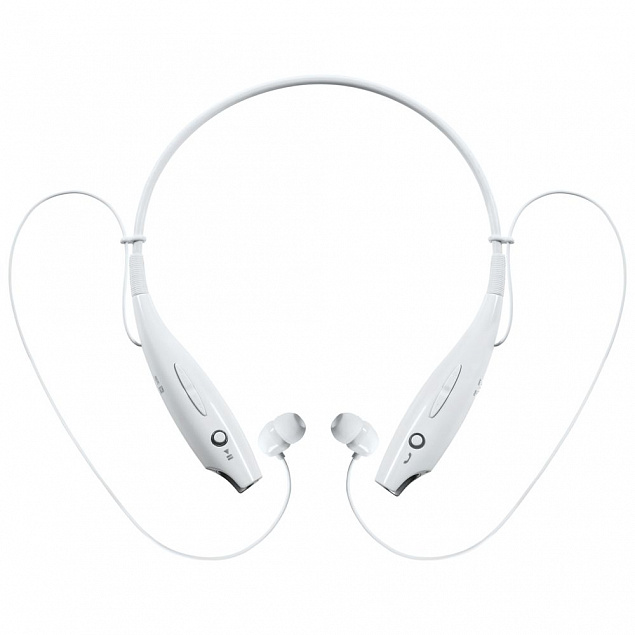 Bluetooth наушники stereoBand Ver.2, белые с логотипом в Самаре заказать по выгодной цене в кибермаркете AvroraStore