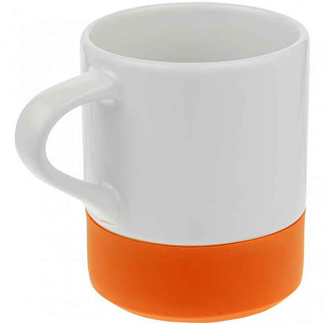 Кружка с силиконовой подставкой Protege, оранжевая с логотипом в Самаре заказать по выгодной цене в кибермаркете AvroraStore