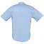 Рубашка мужская с коротким рукавом Brisbane, голубая с логотипом в Самаре заказать по выгодной цене в кибермаркете AvroraStore