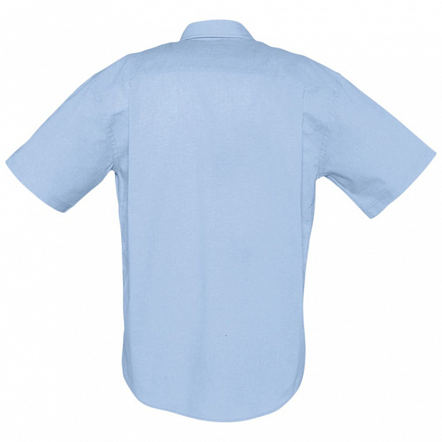 Рубашка мужская с коротким рукавом Brisbane, голубая с логотипом в Самаре заказать по выгодной цене в кибермаркете AvroraStore