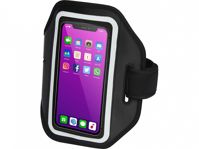 Браслет Haile для смартфона с отображением дисплея и прозрачным чехлом, черный с логотипом в Самаре заказать по выгодной цене в кибермаркете AvroraStore