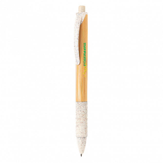 Ручка из бамбука и пшеничной соломы с логотипом в Самаре заказать по выгодной цене в кибермаркете AvroraStore