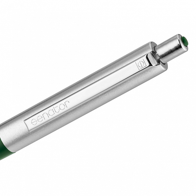 Ручка шариковая Senator Point Metal, зеленая с логотипом в Самаре заказать по выгодной цене в кибермаркете AvroraStore