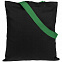 Холщовая сумка BrighTone, черная с зелеными ручками с логотипом в Самаре заказать по выгодной цене в кибермаркете AvroraStore