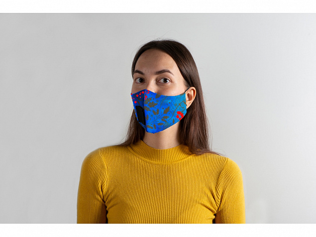 Гигиеническая маска для лица многоразовая с люверсом, для сублимации в крое с логотипом в Самаре заказать по выгодной цене в кибермаркете AvroraStore